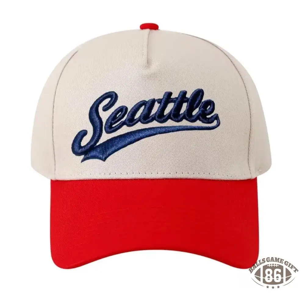 Personalized Custom Text Embroidery Cap Vintage Style Seattle Hat