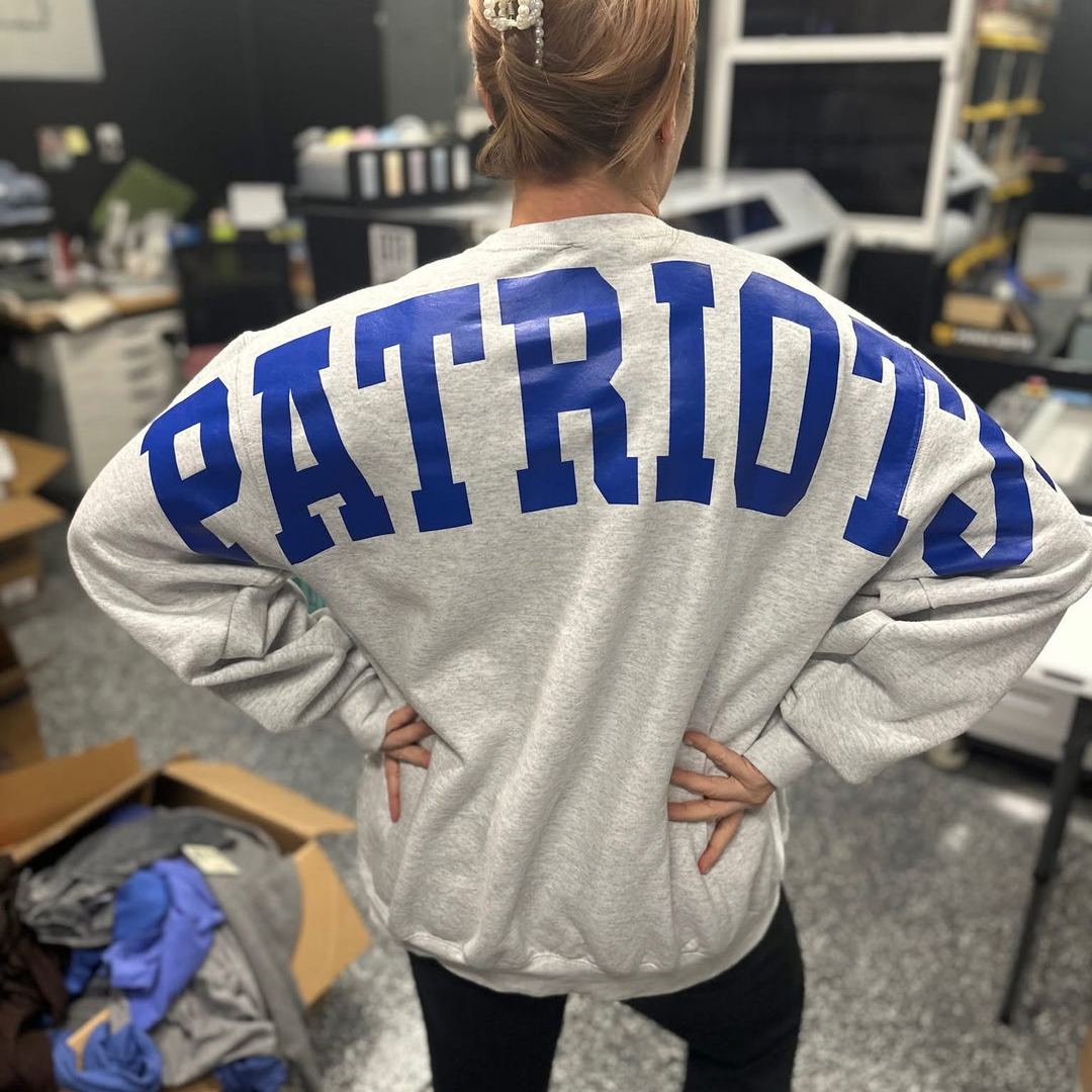 Solid Custom Back Print Sweatshirt For Sports Fans