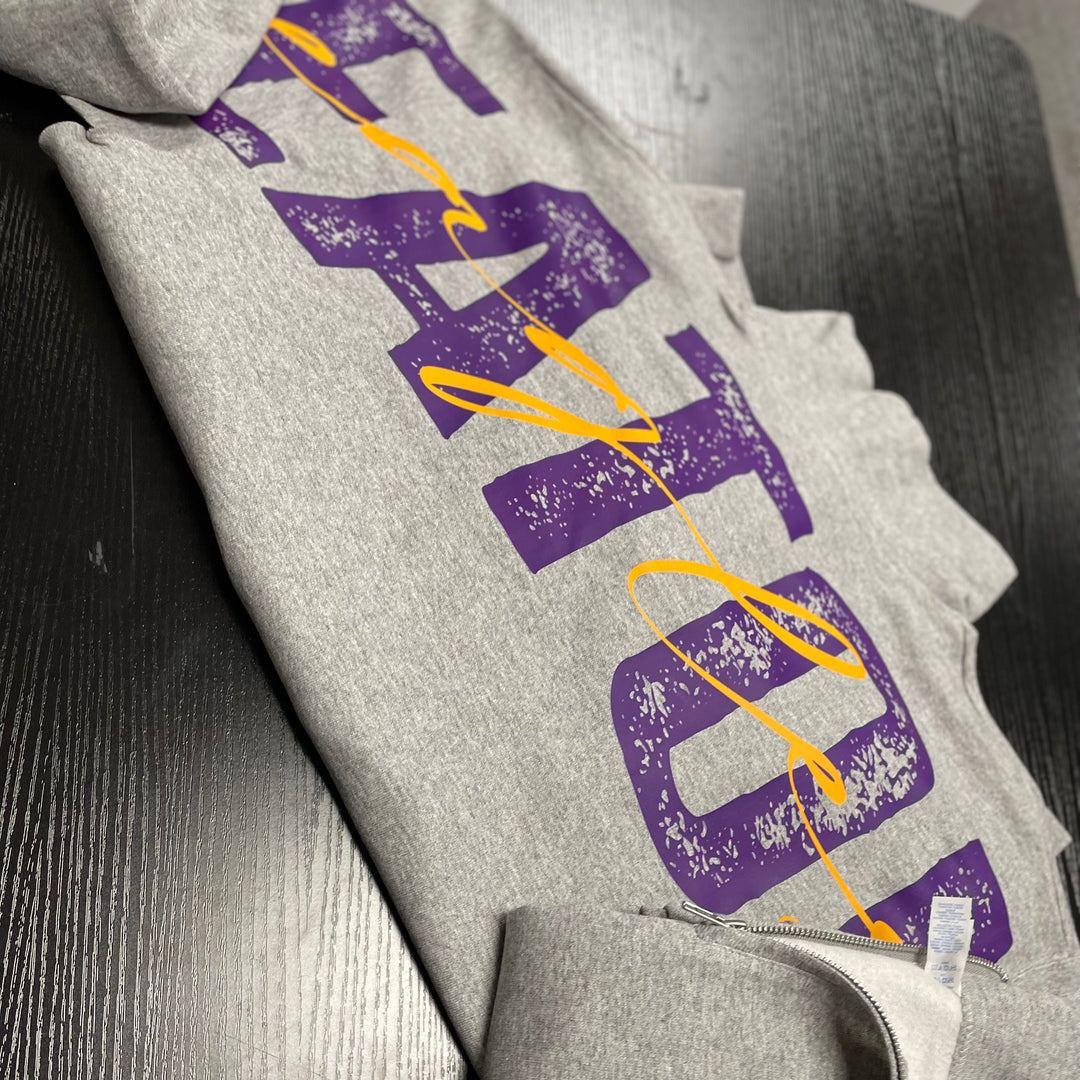 Solid Custom Back Print Sweatshirt For Sports Fans
