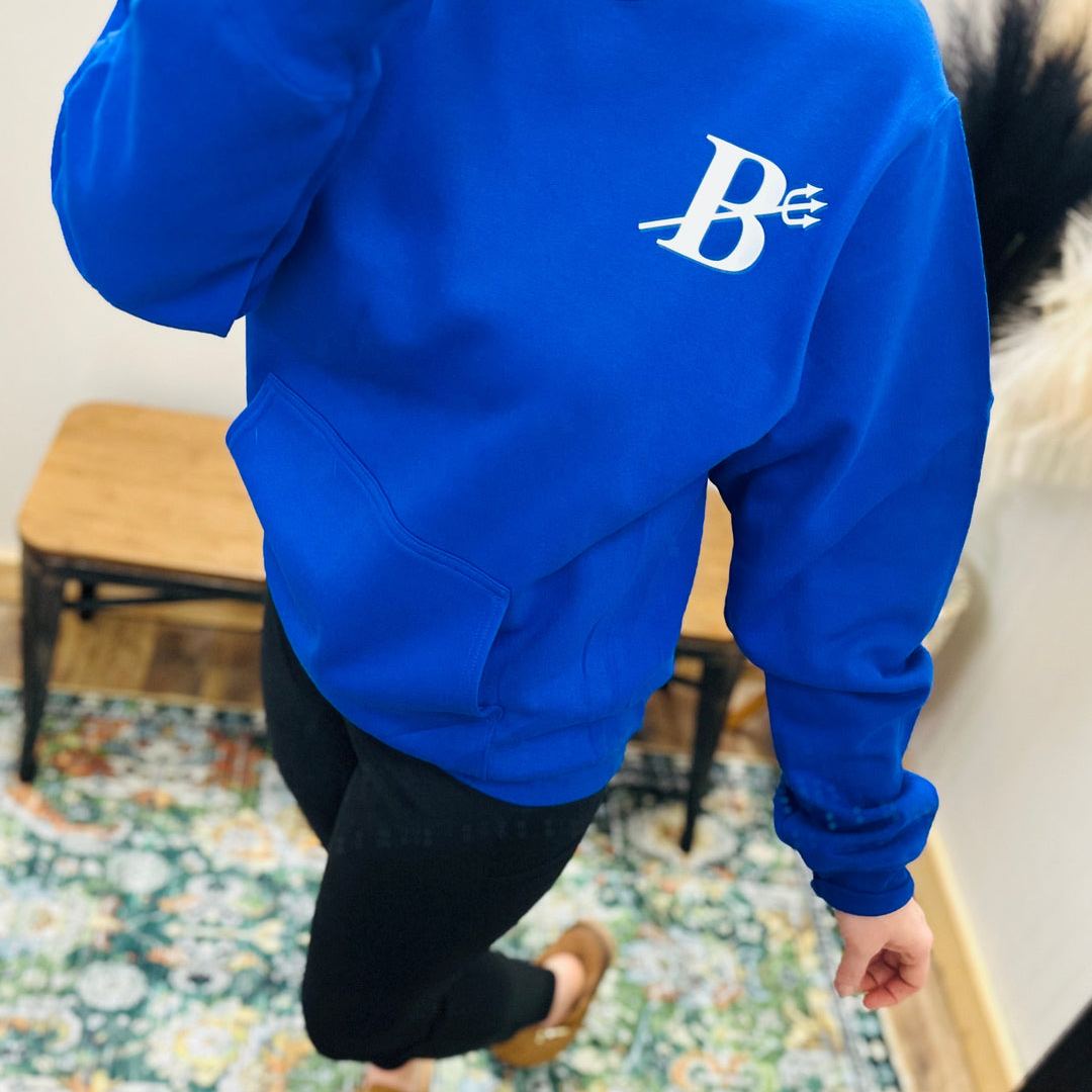 Solid Custom Back Print Sweatshirt For Sports Fans