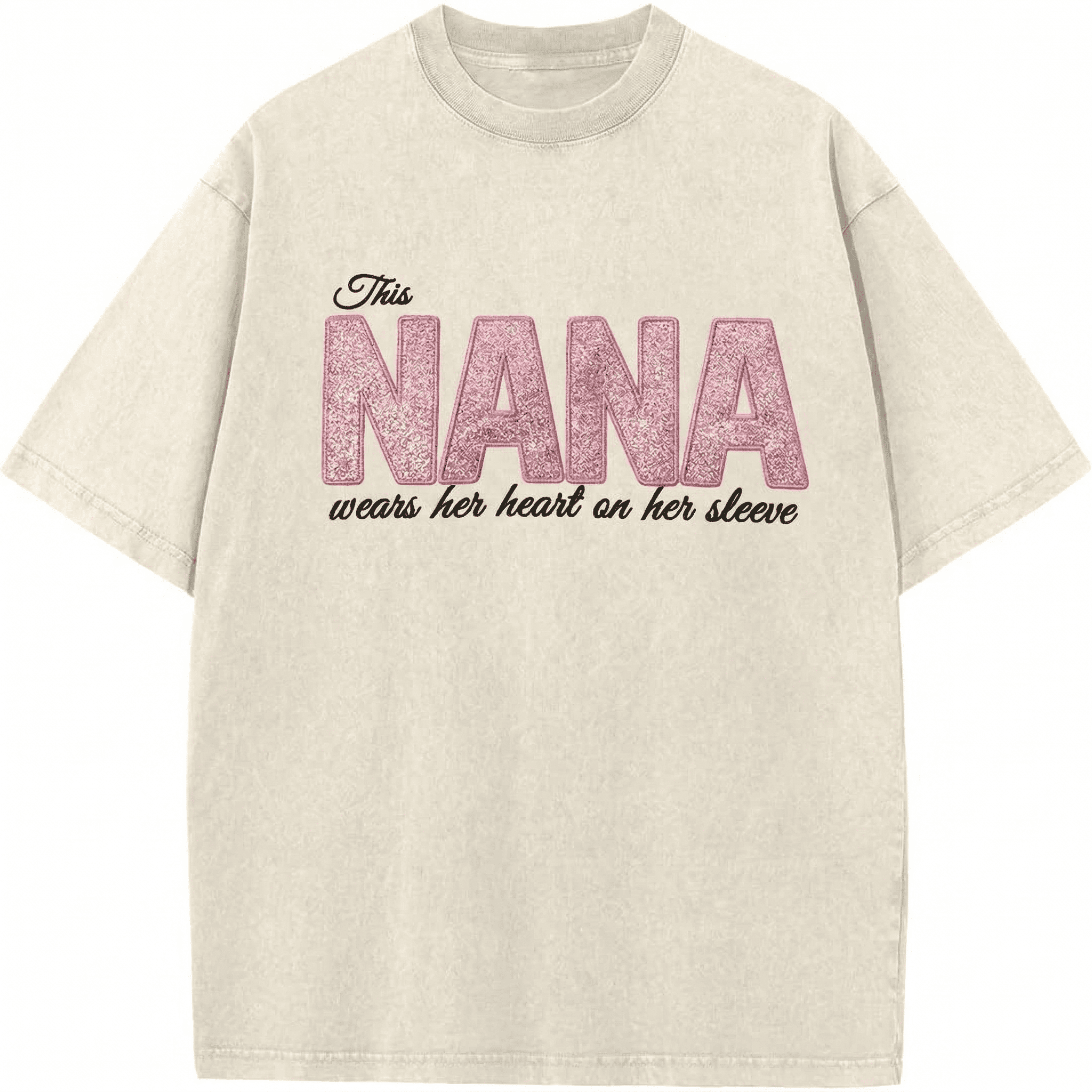 Custom Mama Glitter Embroidered Washed Sweatshirt with Kids' Names  Mother's Day Gift