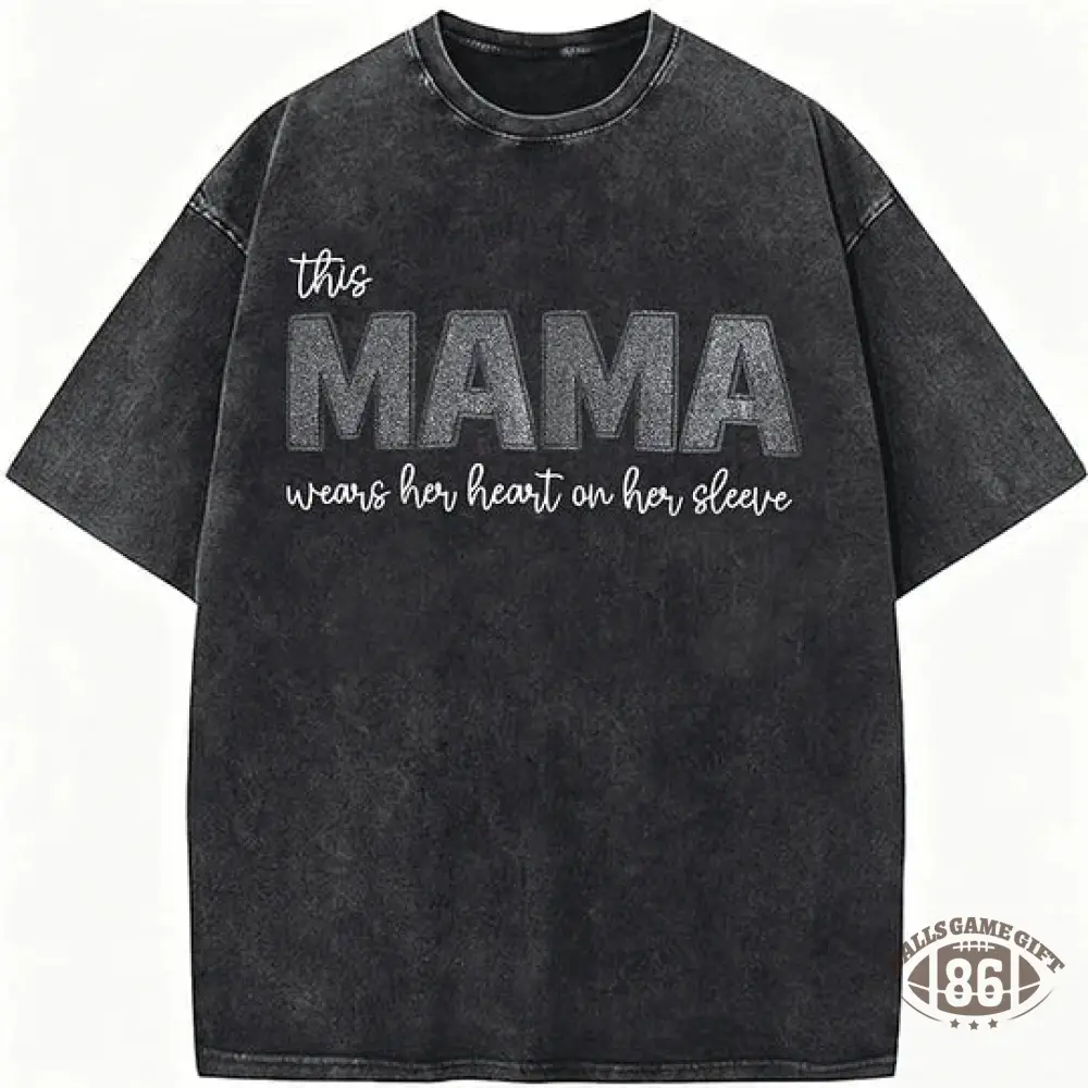 Custom Mama Glitter Embroidered Washed Sweatshirt with Kids' Names  Mother's Day Gift