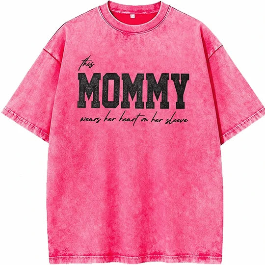 Custom Mama Glitter Embroidered Washed Sweatshirt with Kids' Names  Mother's Day Gift