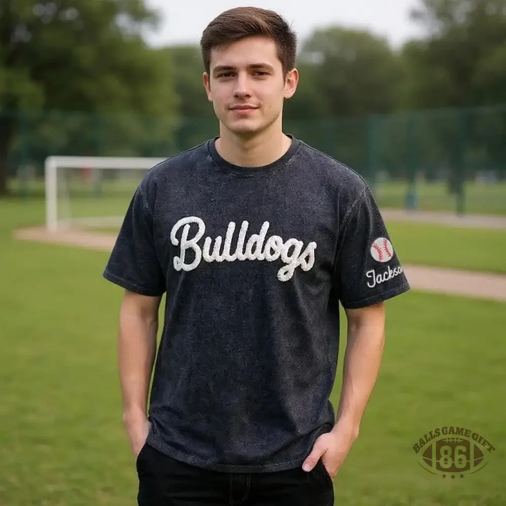 Personalized Chenille YARN EMBROIDERED Game Day Washed T-shirt