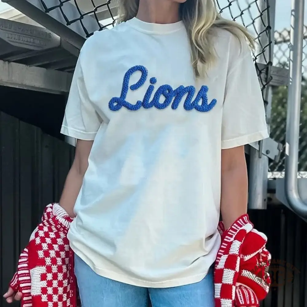 Personalized Chenille YARN EMBROIDERED Game Day Washed T-shirt