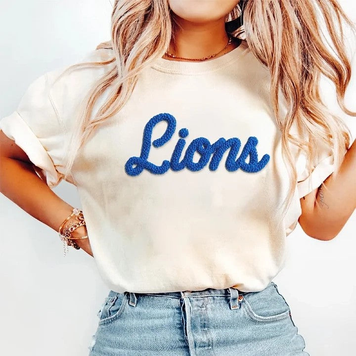 Personalized Chenille YARN EMBROIDERED Game Day Washed T-shirt