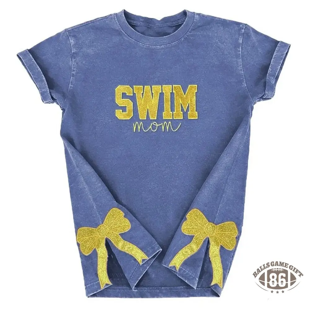 Custom Embroidered Swim Mom Washed T-Shirt Swim Mom Vintage Apparel