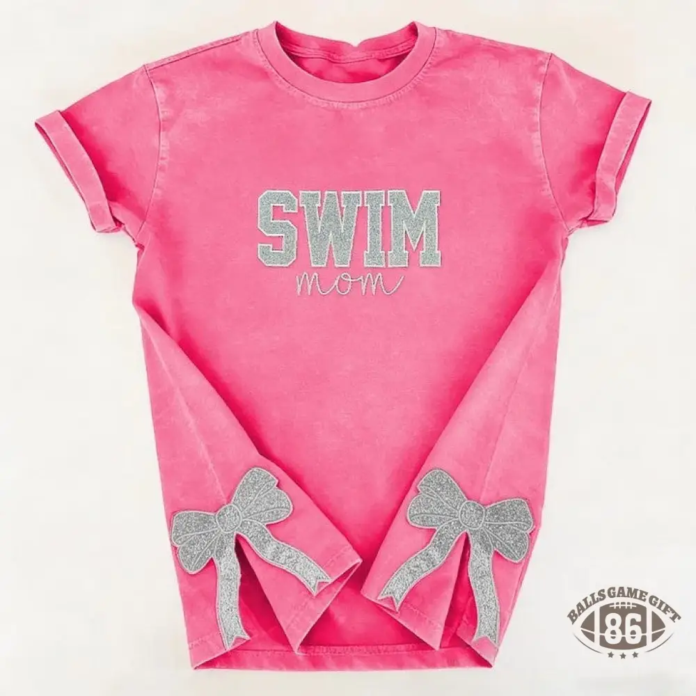 Custom Embroidered Swim Mom Washed T-Shirt Swim Mom Vintage Apparel
