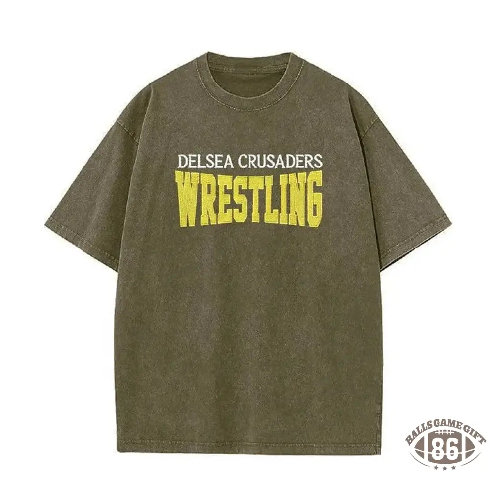 Custom Glitter Wrestling Distressed Sports Team T-shirt with Glitter Side Bow Detail