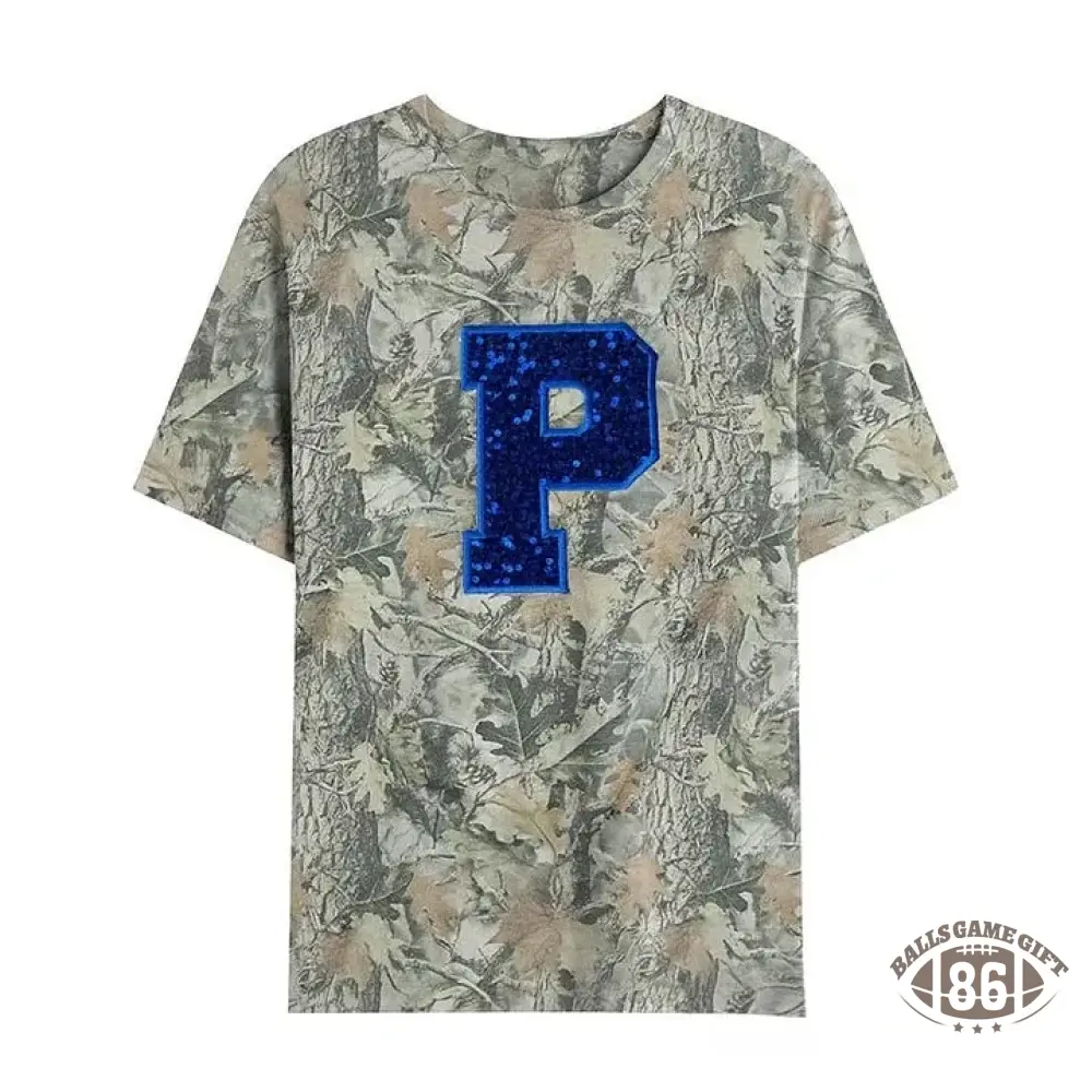 Custom Embroidered Sequin Number Camo T-shirt Sweatshirt and Hoodie