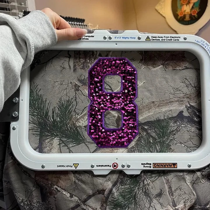 Custom Embroidered Sequin Number Camo T-shirt Sweatshirt and Hoodie