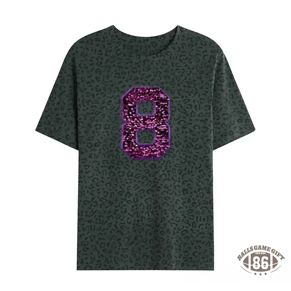 Custom Embroidered Sequin Number Camo T-shirt Sweatshirt and Hoodie