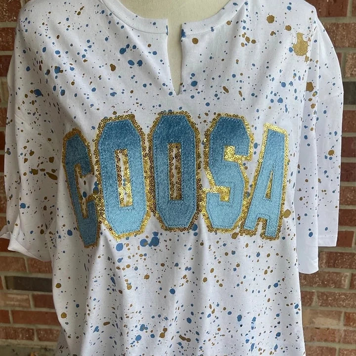 Custom Handmade Dot Mascot shirt Custom Sequin Embroidery Team Name Sweatshirt