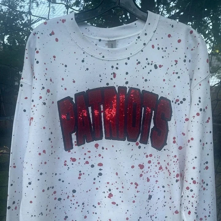Custom Handmade Dot Mascot shirt Custom Sequin Embroidery Team Name Sweatshirt