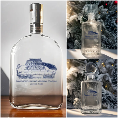 David Booth Kansas Memorial Stadium - Kansas Jayhawks Whiskey Bottles