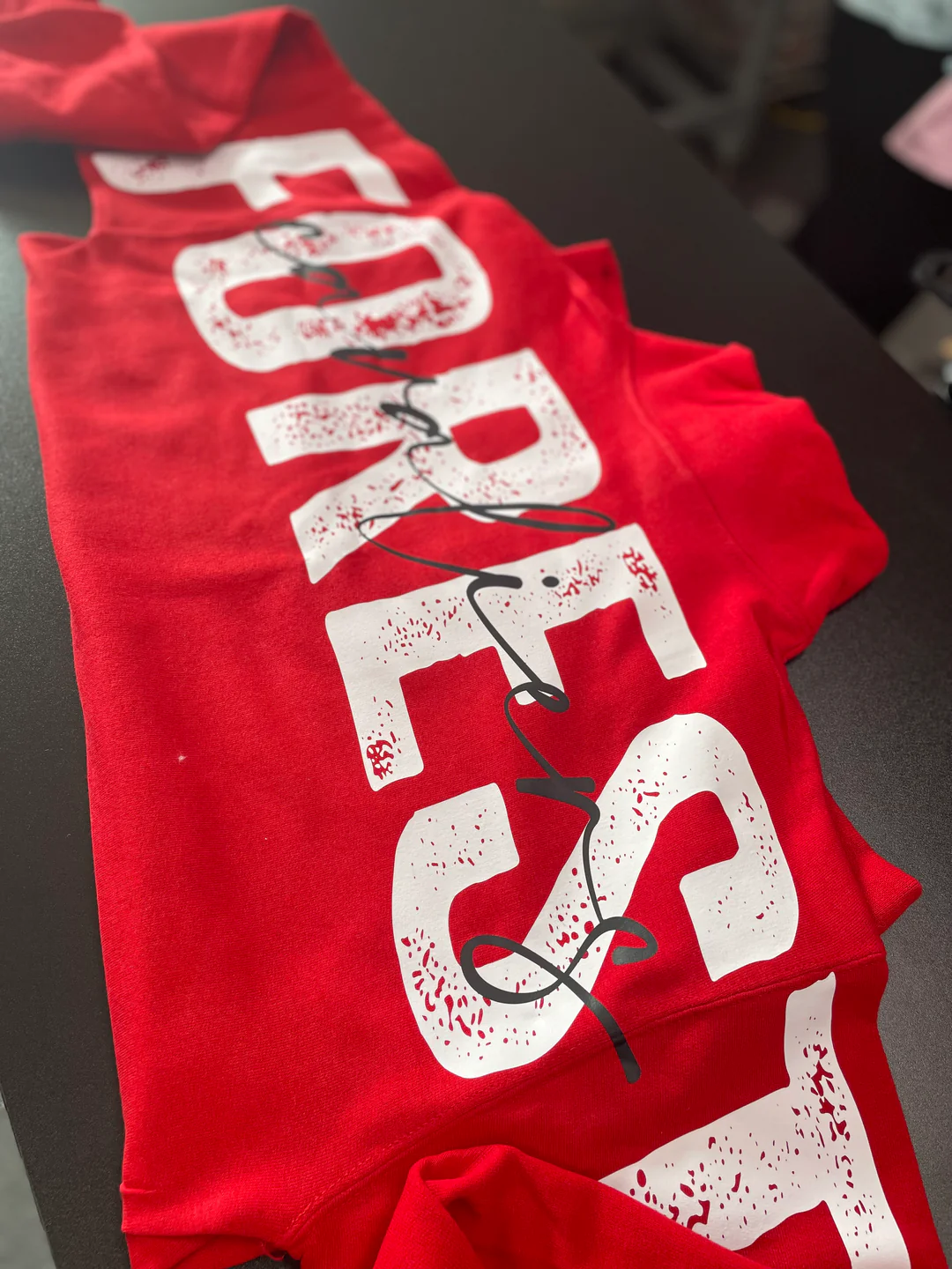 Custom 1/4 Zip Distressed Big Back With Front Print