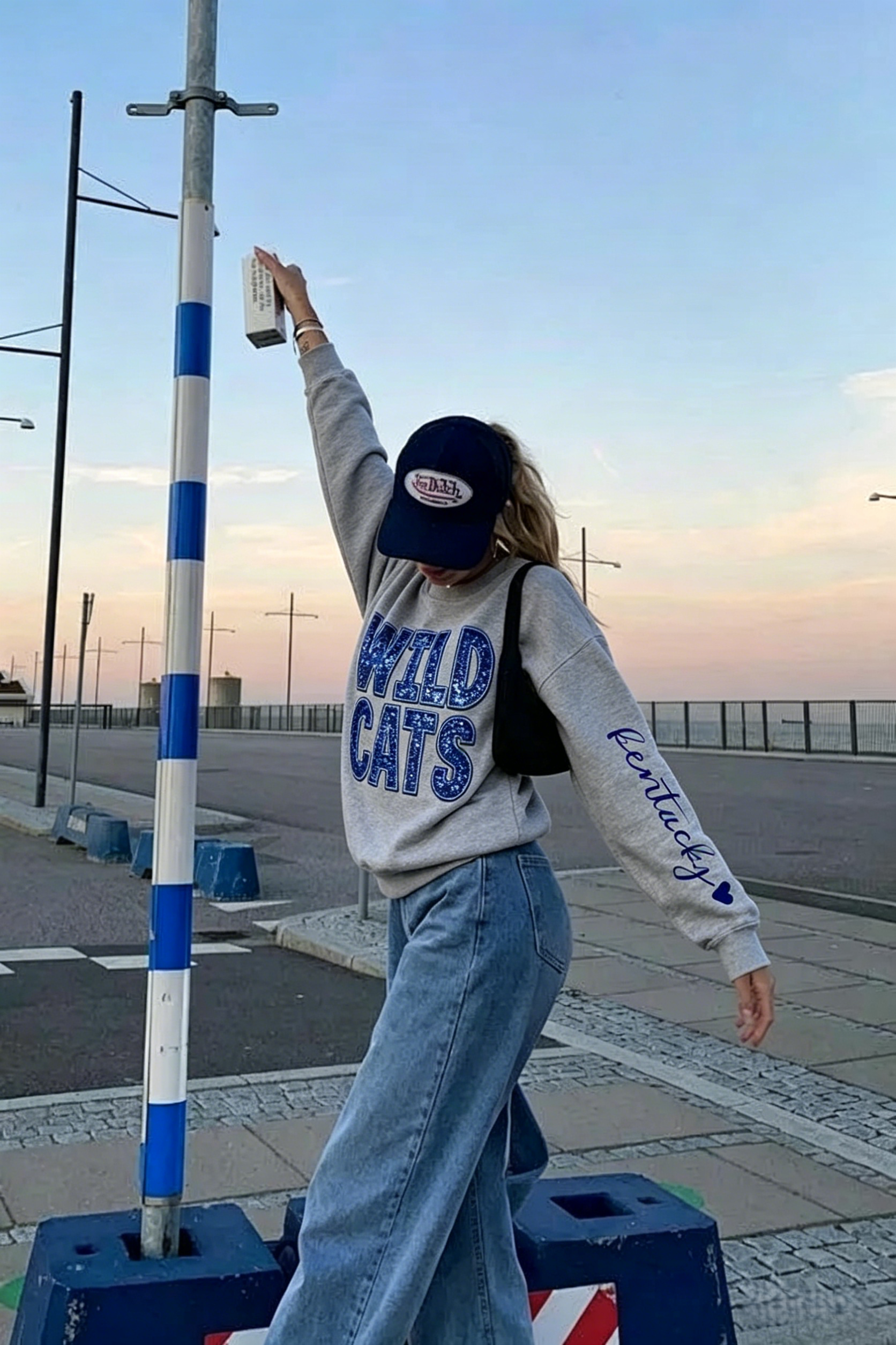 Retro College Style Sequin Embroidery Sweatshirt  Streetwear for Sports Fans