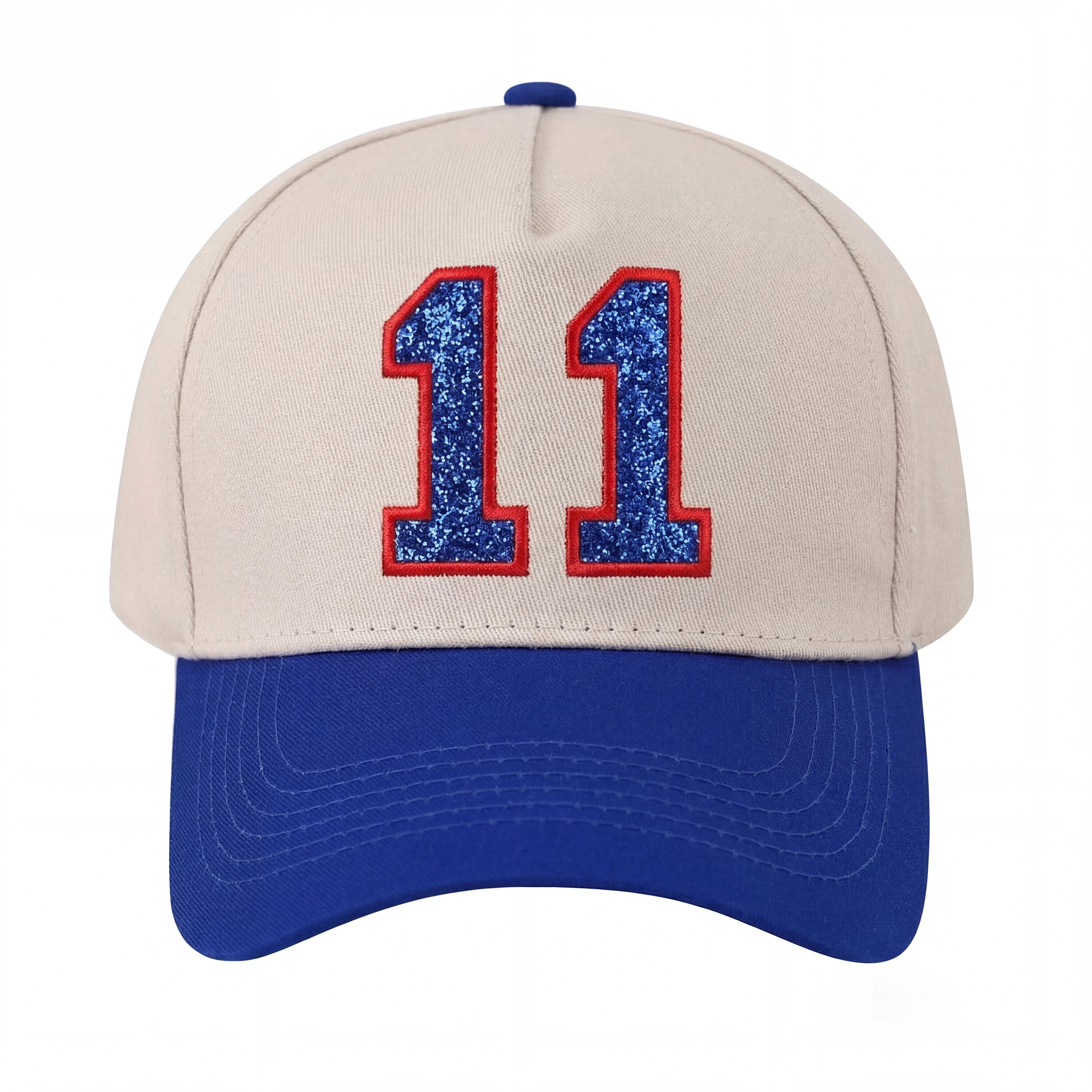 Glitter Sports Hat Custom Number or Letter Game Day Baseball Cap