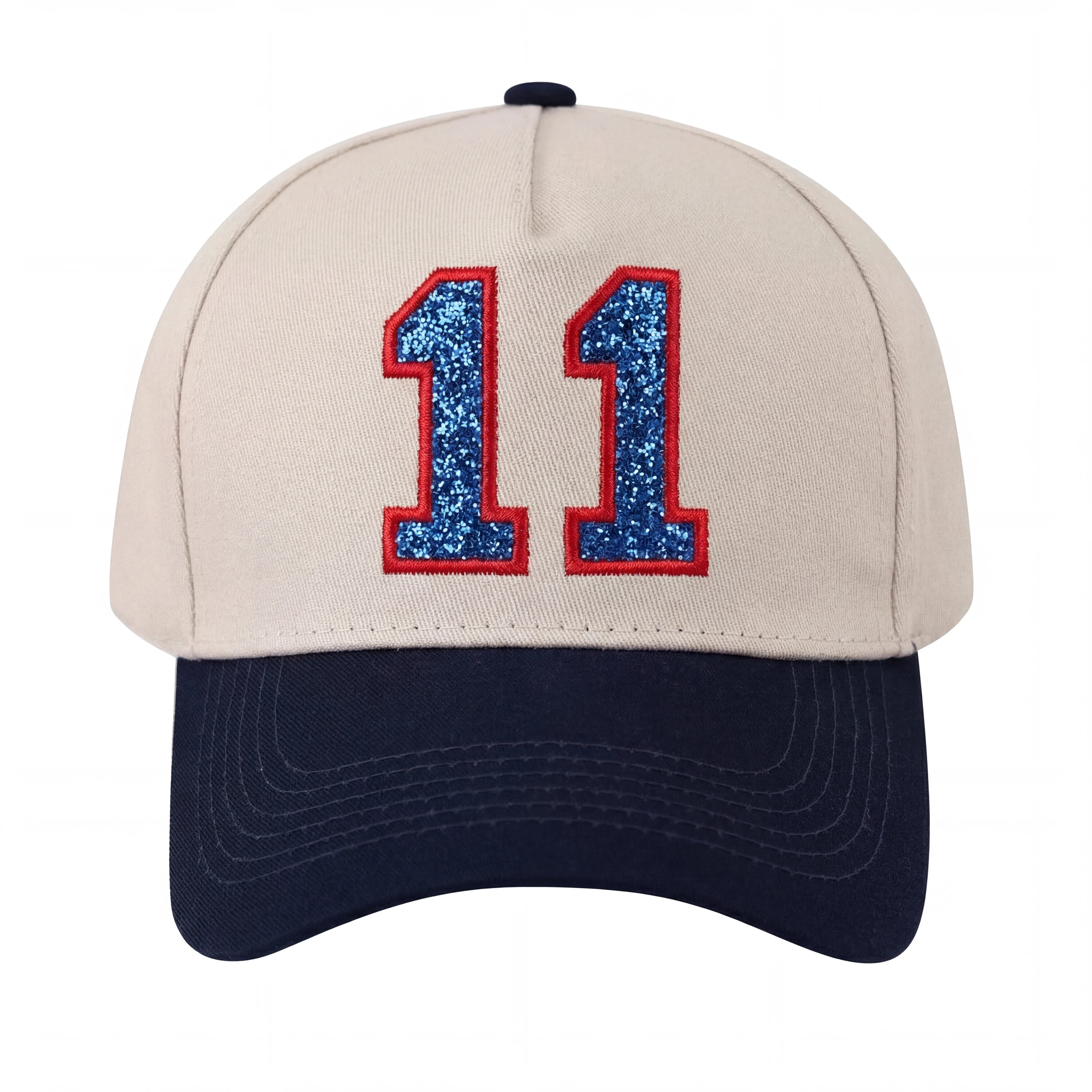 Glitter Sports Hat Custom Number or Letter Game Day Baseball Cap