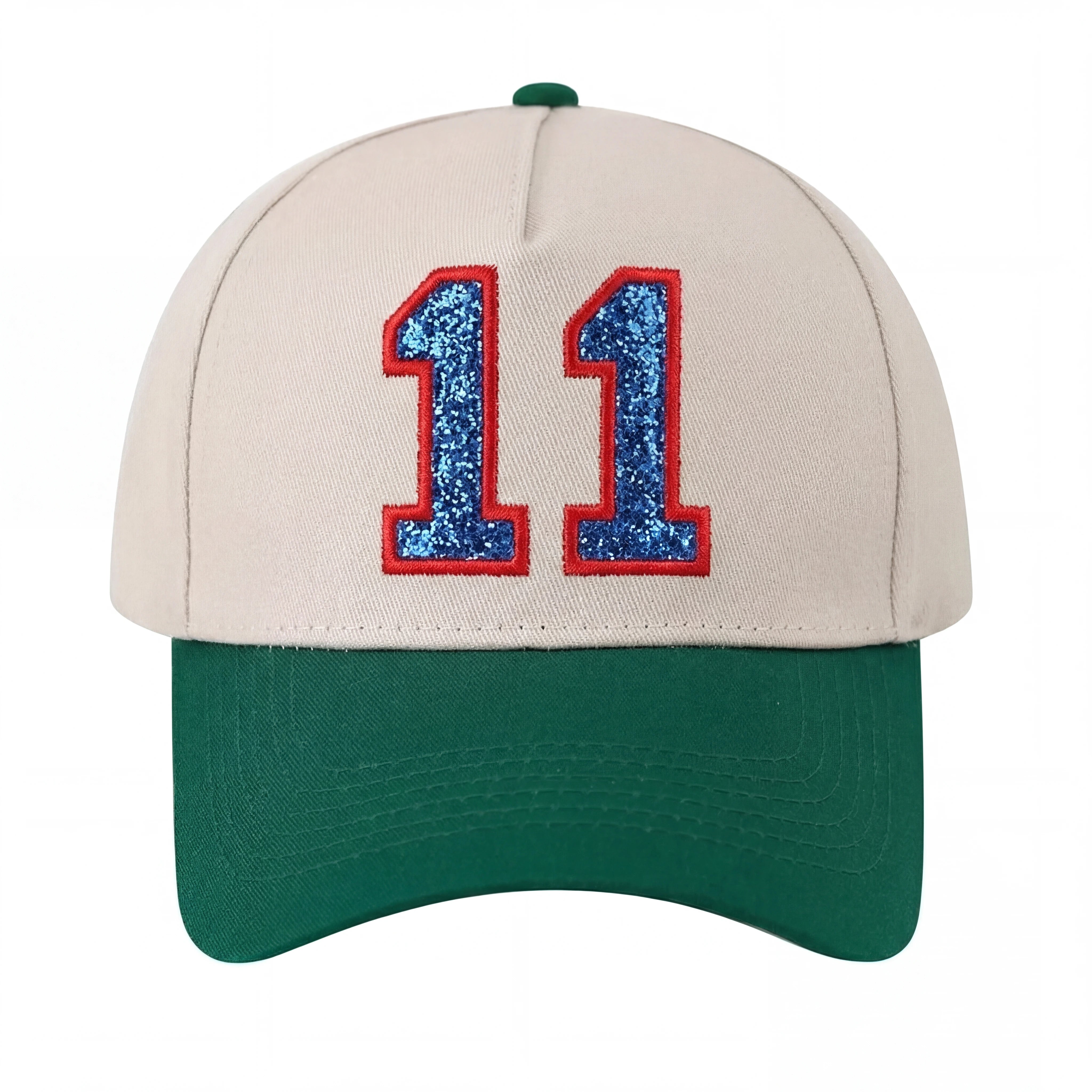 Glitter Sports Hat Custom Number or Letter Game Day Baseball Cap