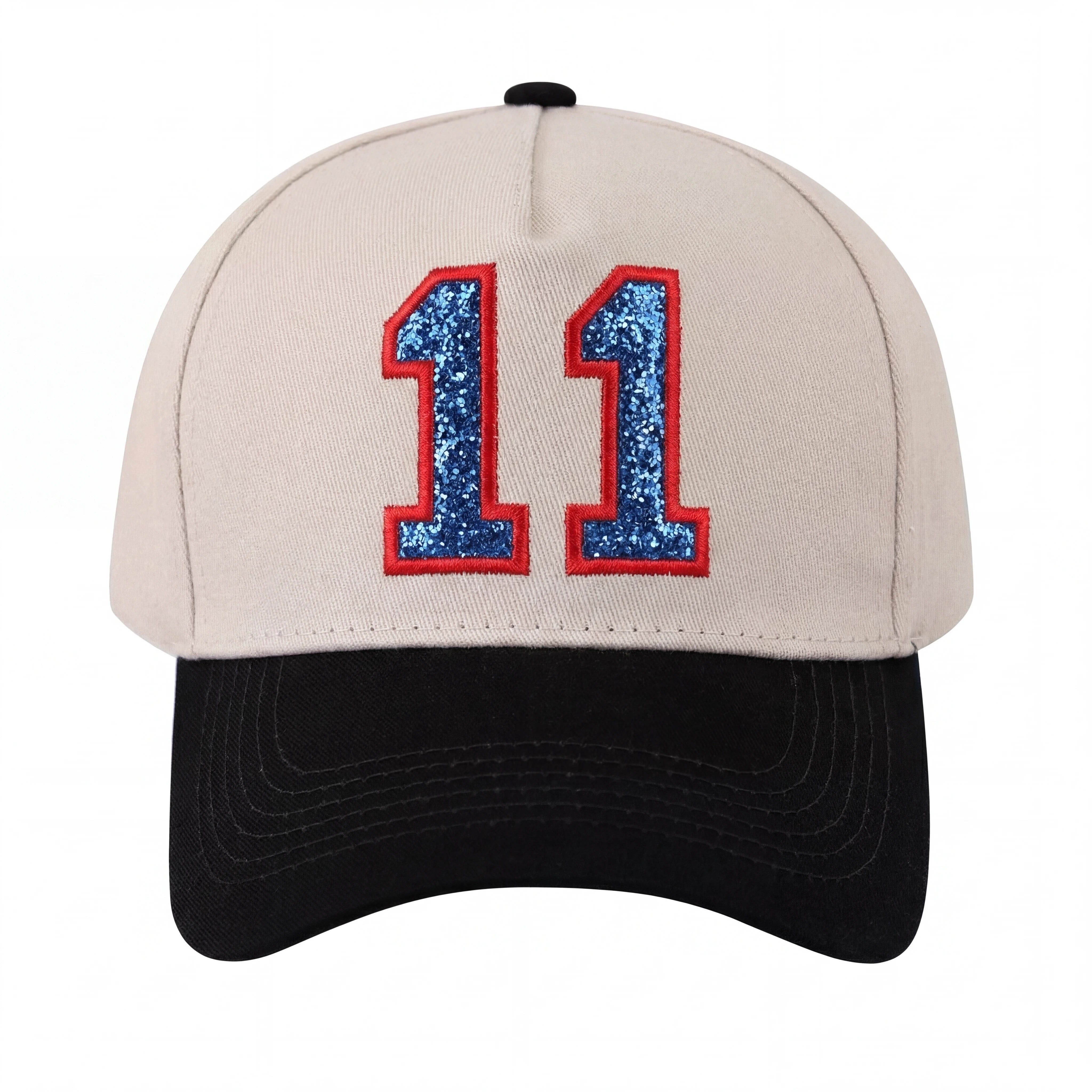 Glitter Sports Hat Custom Number or Letter Game Day Baseball Cap