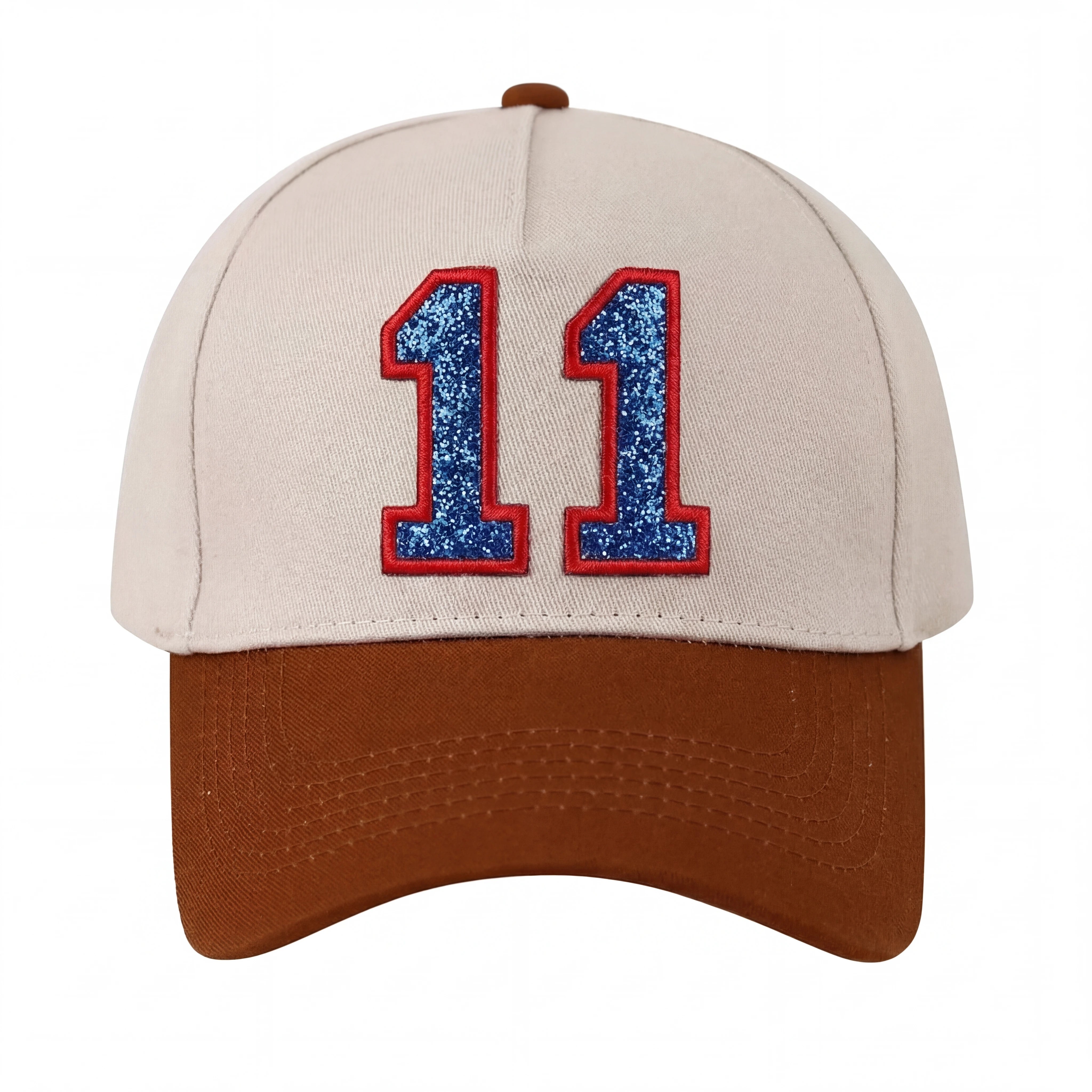 Glitter Sports Hat Custom Number or Letter Game Day Baseball Cap
