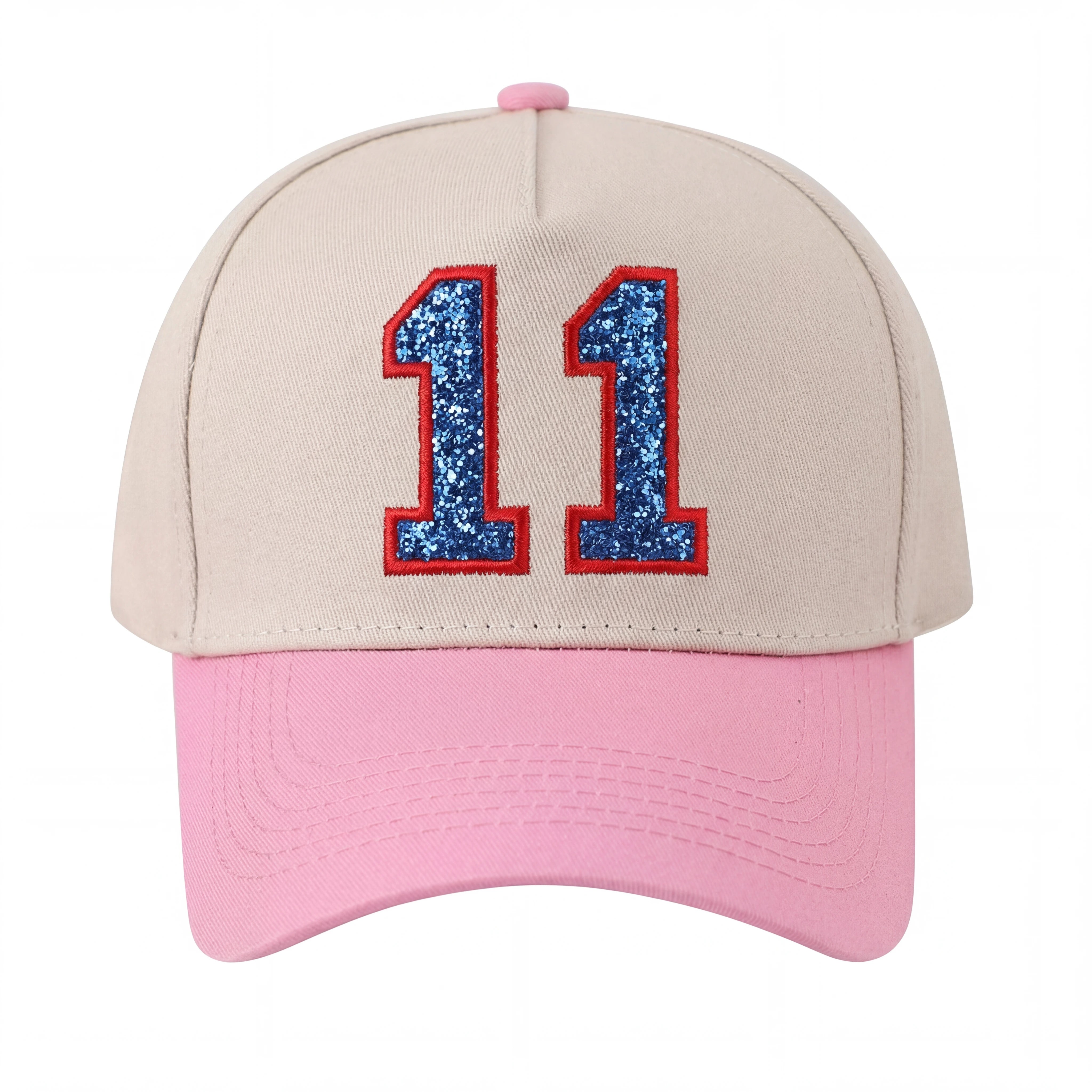 Glitter Sports Hat Custom Number or Letter Game Day Baseball Cap