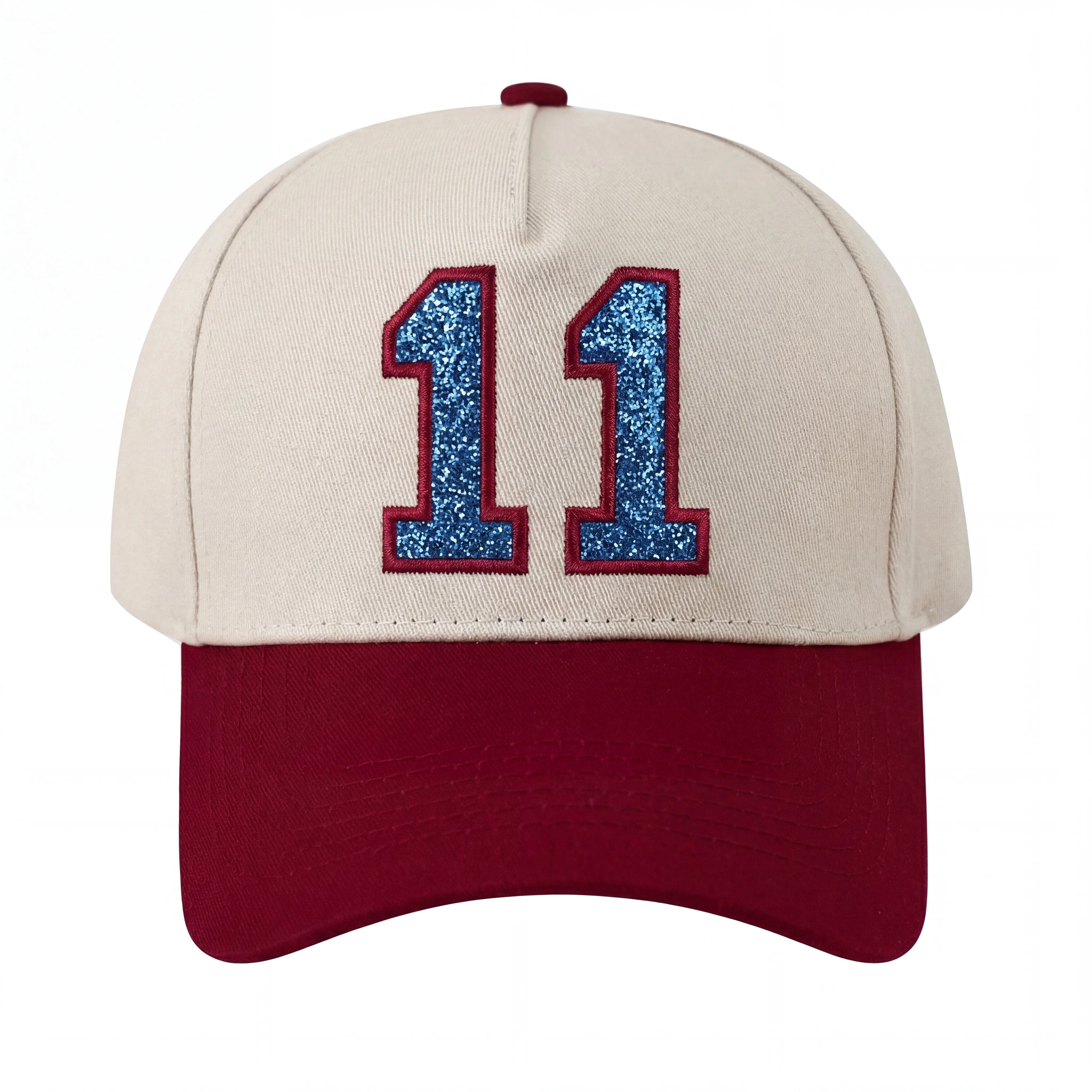 Glitter Sports Hat Custom Number or Letter Game Day Baseball Cap