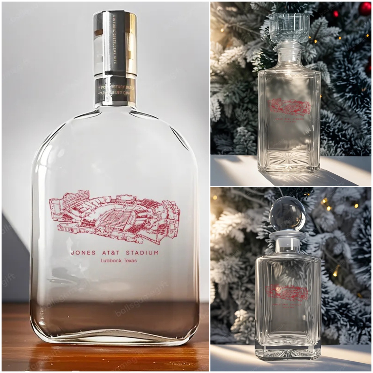 Jones AT&T Stadium - Texas Tech Red Raiders Whiskey Bottles