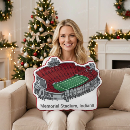 Memorial Staidum (Indiana）Plush Pillow