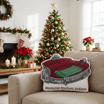 Memorial Staidum (Indiana）Plush Pillow