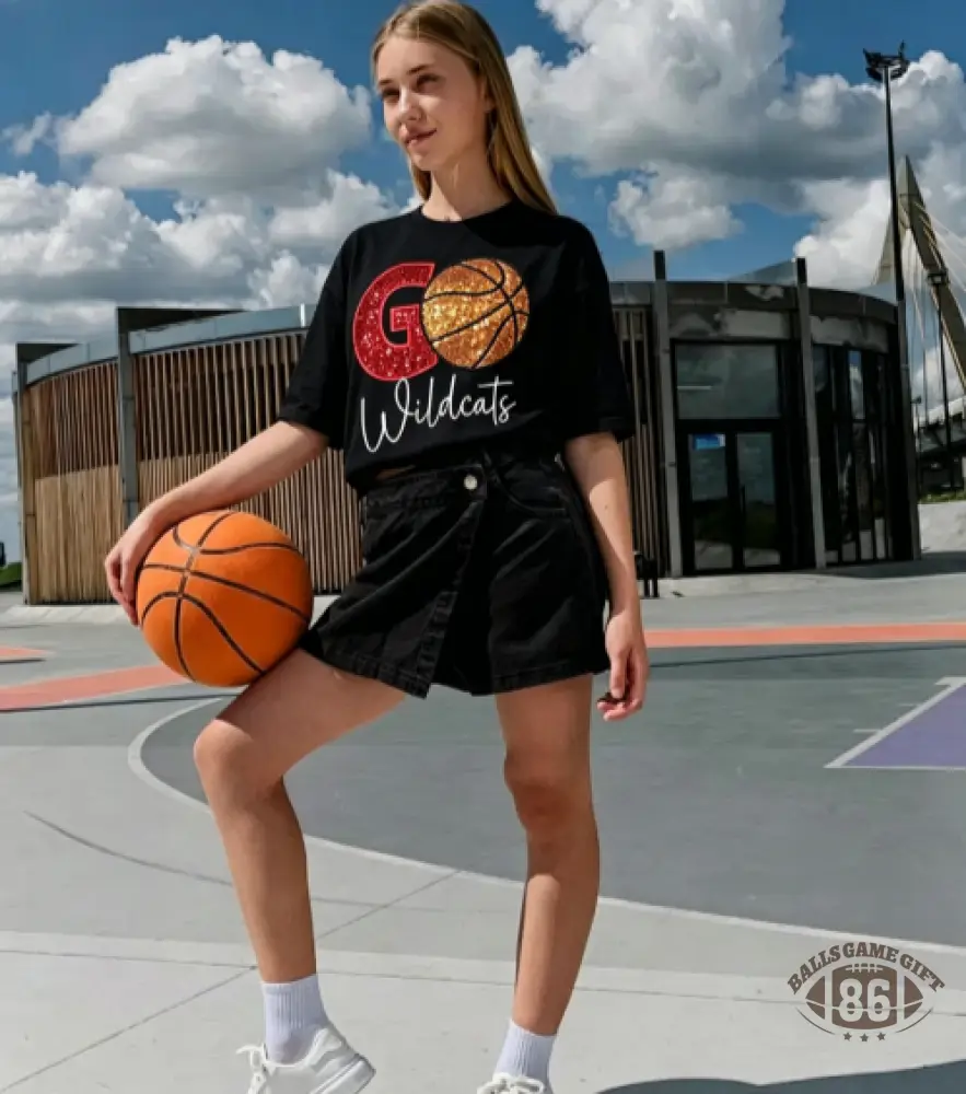 Custom Game Day Basketball Sweatshirt – Sequin Varsity Letter
