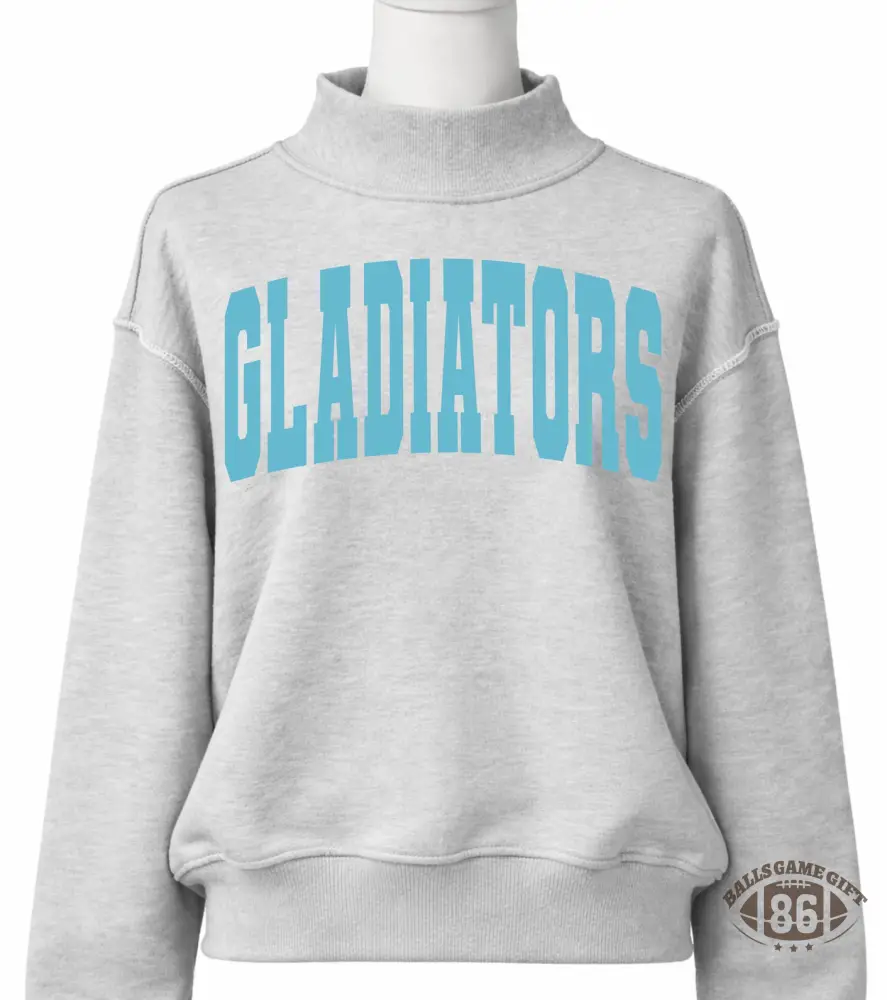 Custom Varsity Letter Mock Neck Sweatshirt | Oversized Collegiate Game Day Crewneck