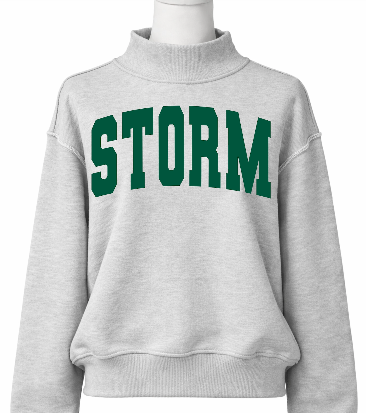 Custom Varsity Letter Mock Neck Sweatshirt | Oversized Collegiate Game Day Crewneck