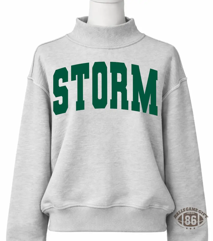 Custom Varsity Letter Mock Neck Sweatshirt | Oversized Collegiate Game Day Crewneck