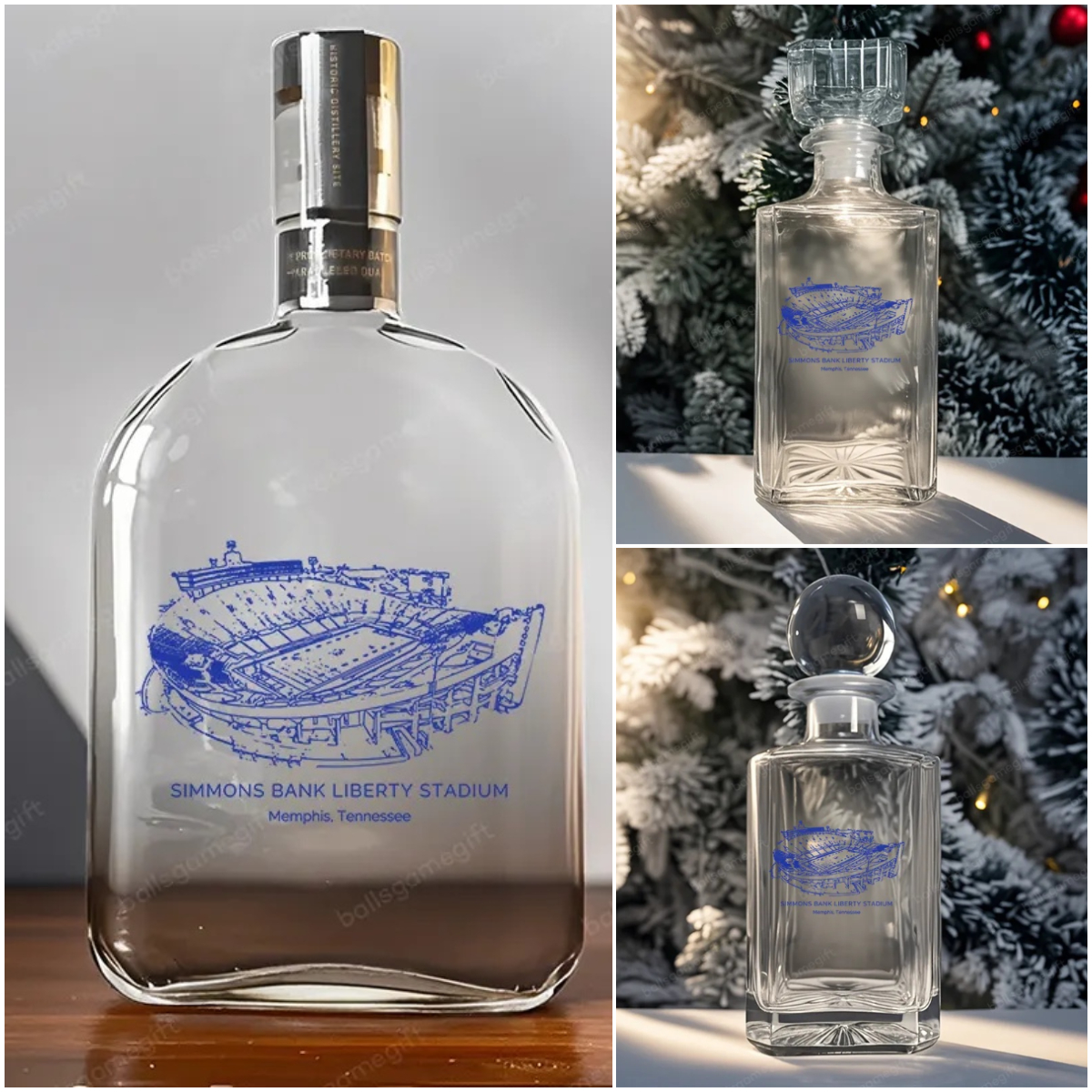Simmons Bank Liberty Stadium-Memphis Tigers football,Whiskey Bottles-Gifts For Sports Lovers