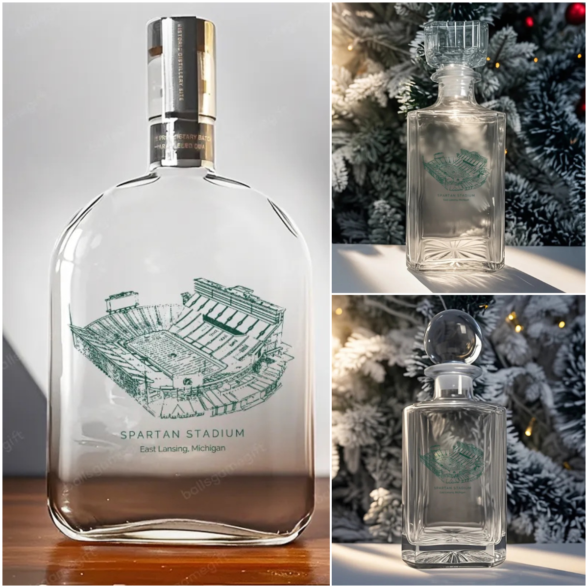 Spartan Stadium-Michigan State Spartans football,Whiskey Bottles-Gifts For Sports Lovers