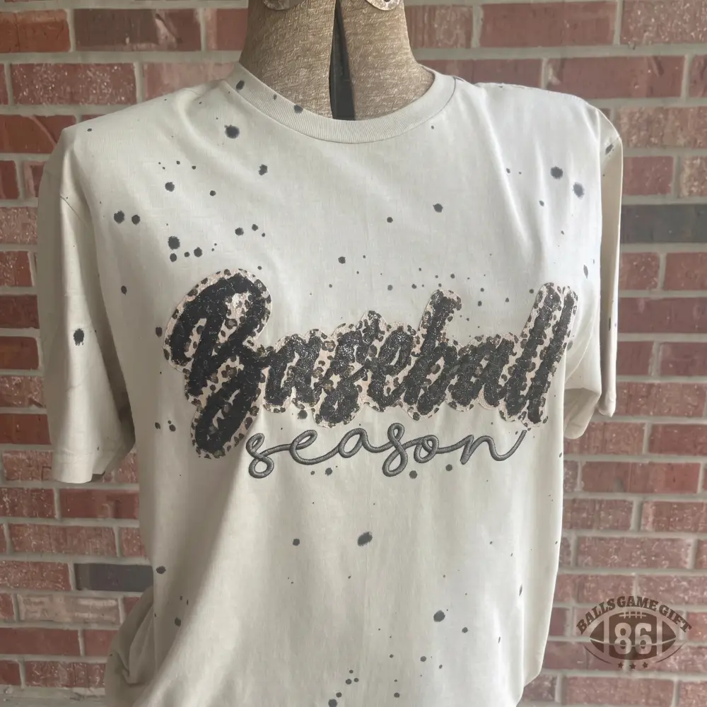 Customizable Baseball Season Leopard Splatter Tee - Make It Your Own Game Day Vibe