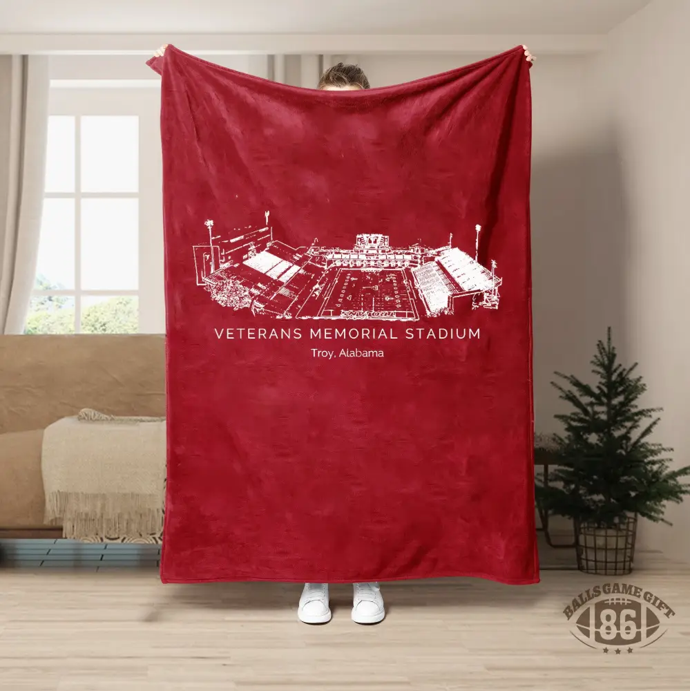 Veterans Memorial Stadium - Troy Trojans football,College Football Blanket