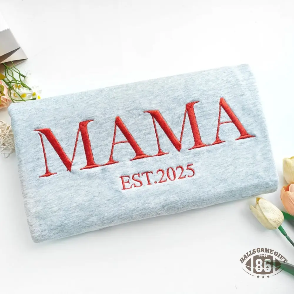 Personalized Mama Full Embroidered Sweatshirt, New Mom Outfit, Mother's Day Gifts.