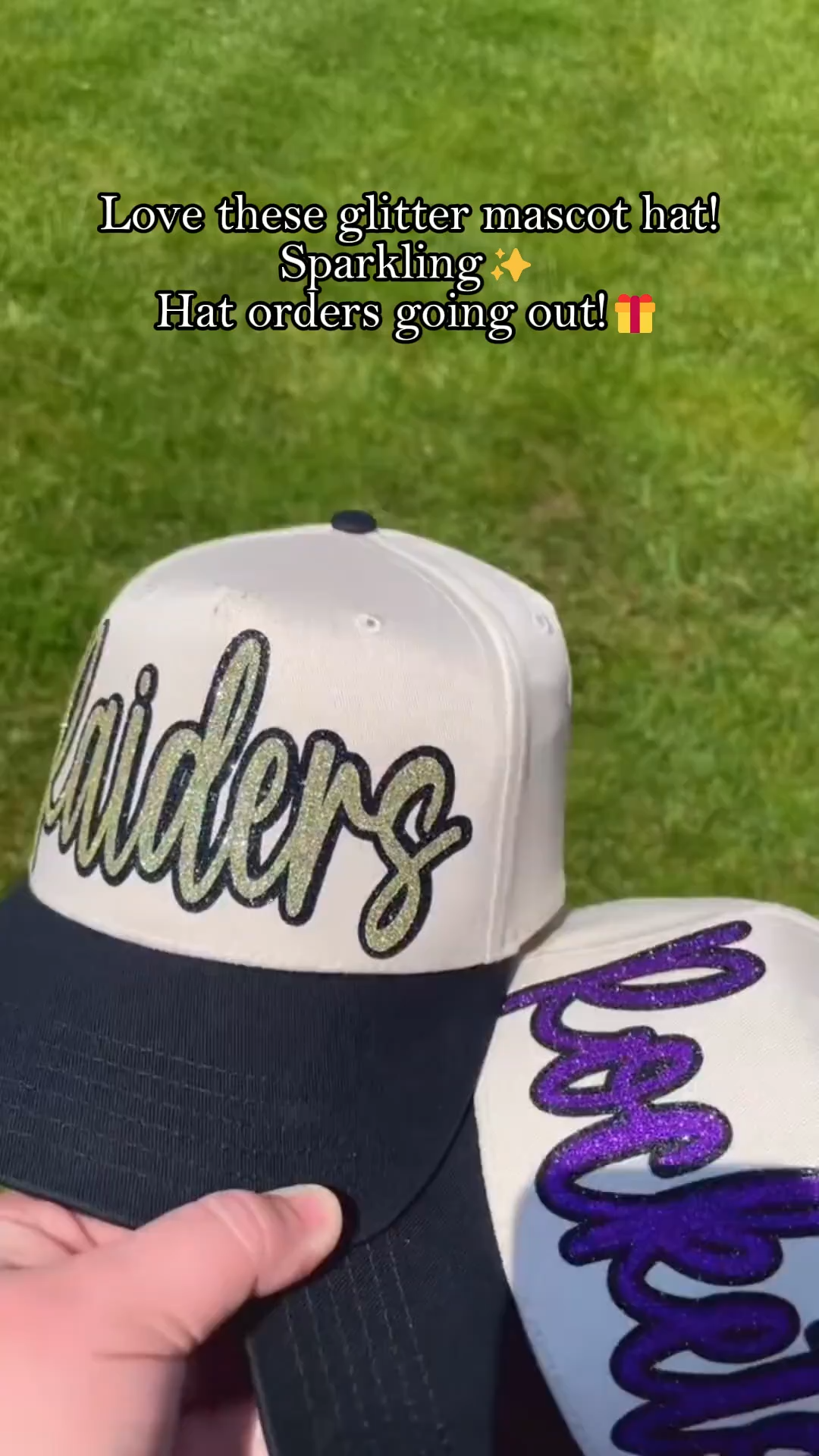 Las Vegas Raiders Inspired Glitter Script Hat - Sparkly Letter Adjustable Trucker Cap