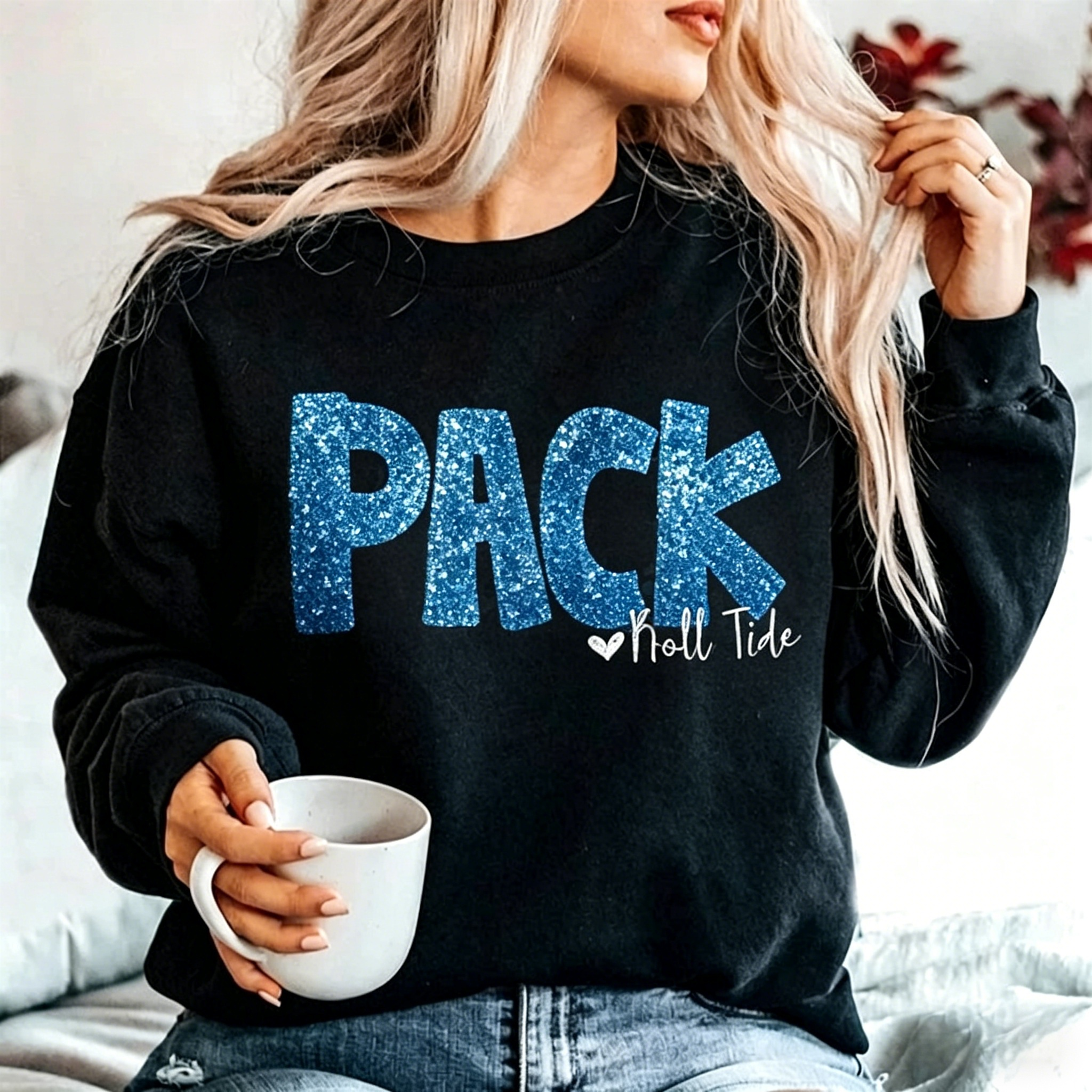 Custom Personalized Sequin Applique Gameday Team Name Mascot Sweatshirt