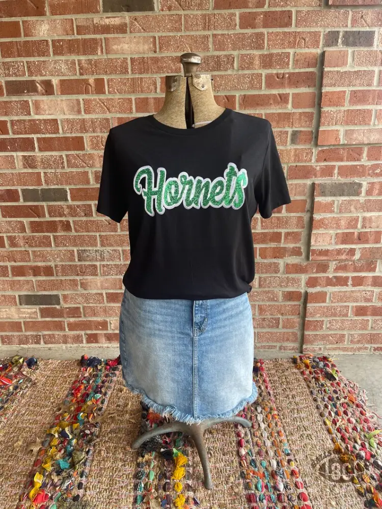 ✨ Personalized Glitter Mascot Notch Neck Tee – Custom School Spirit Shirt