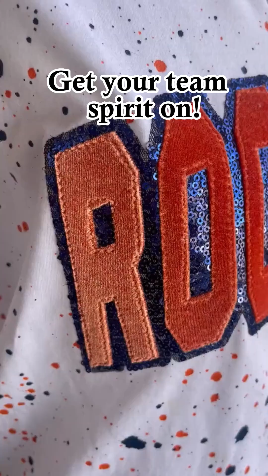 Custom Dot Mascot Sweatshirt – Sequin Embroidered Team Name Spirit Shirt ✨