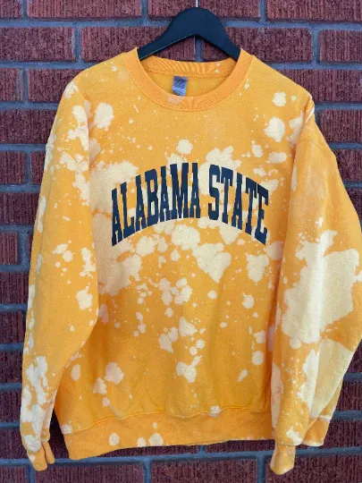 Custom State Bleached Crewneck | Premium Heat Transfer Print ✨