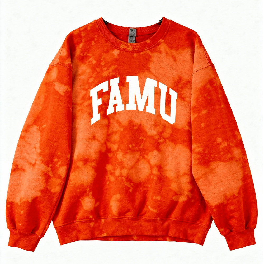 Custom State Bleached Crewneck | Premium Heat Transfer Print ✨