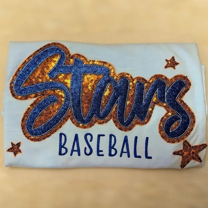 Personalized Sparkly Glitter Sequin Applique Embroidered Gameday Sweatshirt