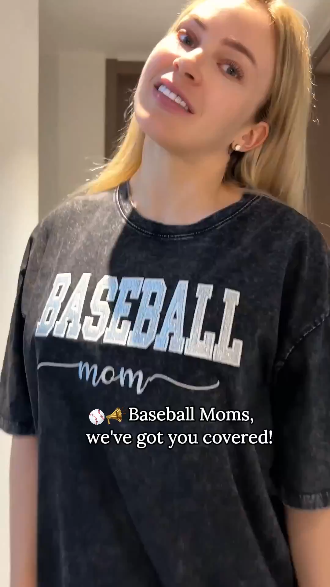 Baseball Mom Dad Glitter Embroidered Washed T-shirt with Side Bow