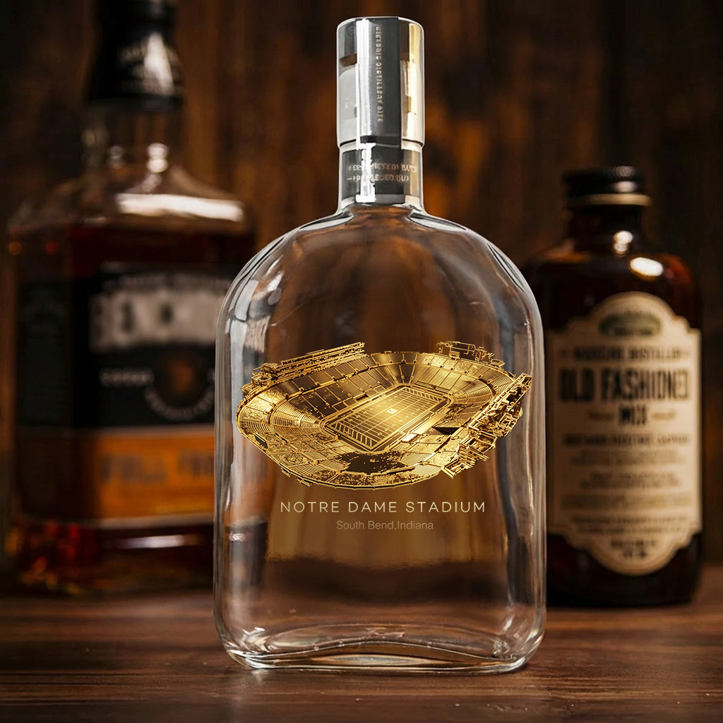 Notre Dame Stadium Whiskey Bottle, Perfect Gift For Bourbon Lovers