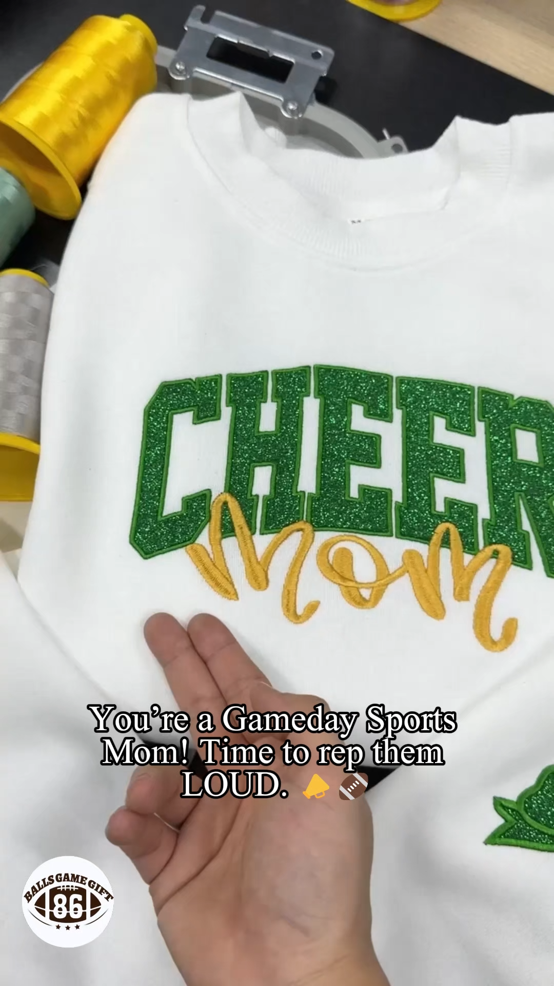 Custom Cheer Glitter Bow Spirit Sweatshirt
